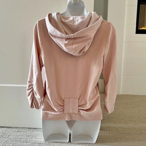 SATURDAYS The Cutest Pink Zip Bow Back Hoodie You'll Ever See Sz M - Picture 3 of 3